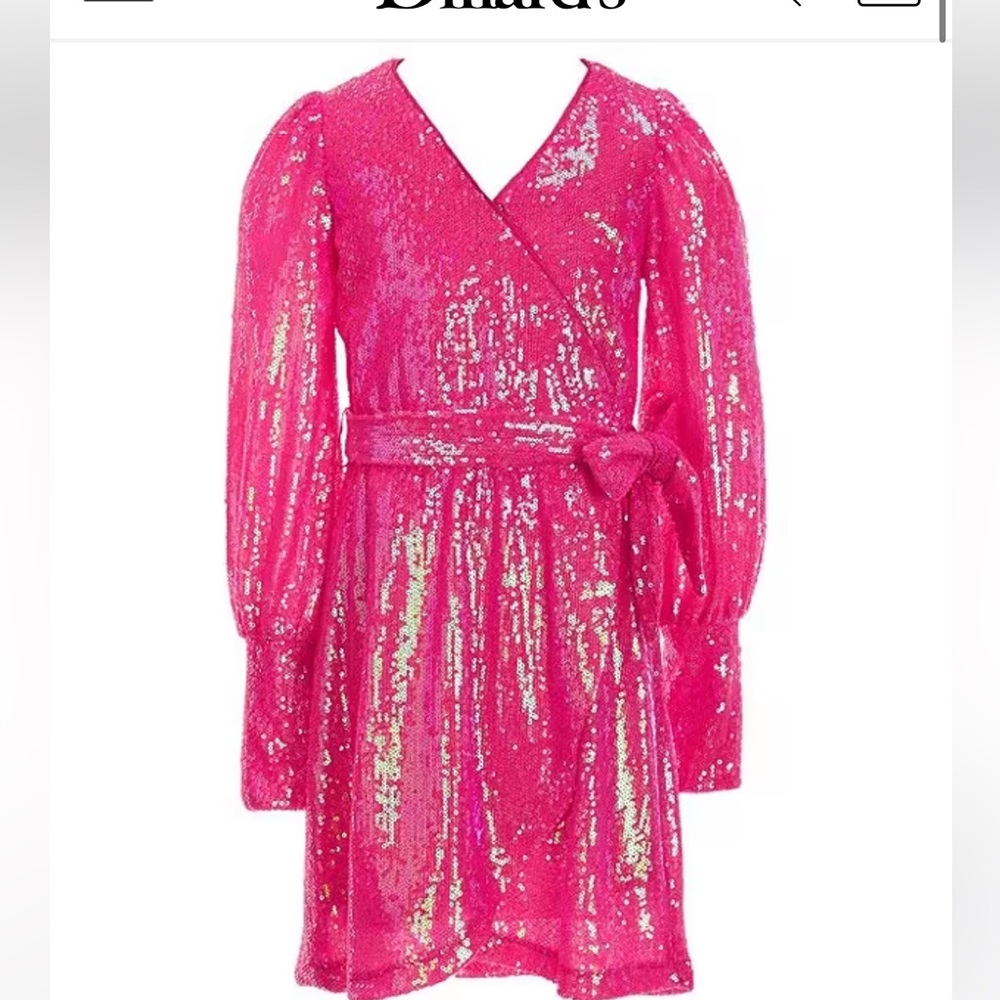 GB Hot Pink Sequin Sparkly Dress Short!! Size Small